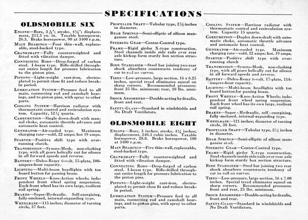 1935 Oldsmobile Motor Cars Brochure Page 1
